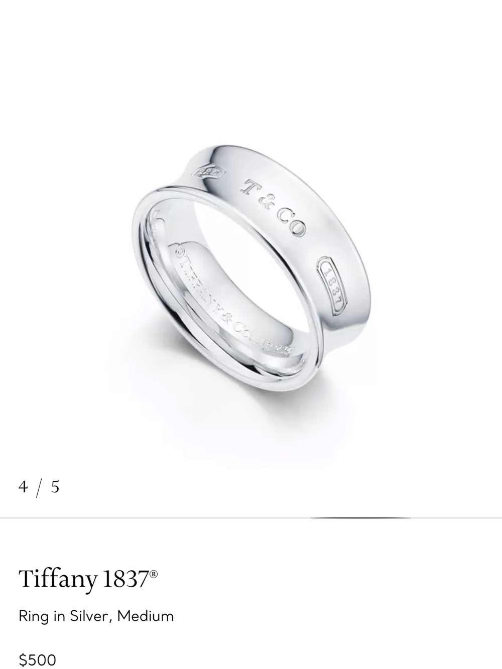 Tiffany 1837
Ring in Silver, Medium